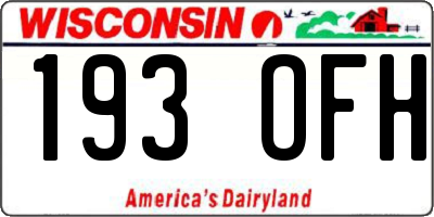 WI license plate 193OFH