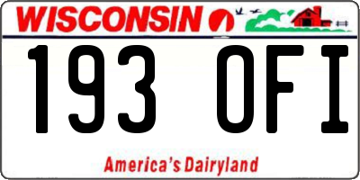WI license plate 193OFI