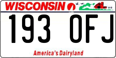 WI license plate 193OFJ