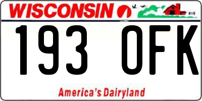WI license plate 193OFK