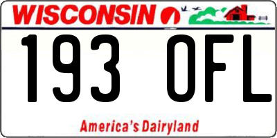 WI license plate 193OFL