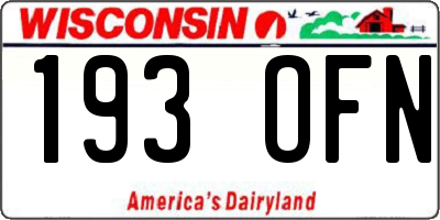 WI license plate 193OFN