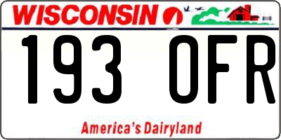 WI license plate 193OFR