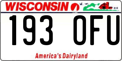 WI license plate 193OFU