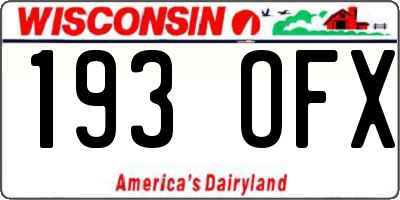 WI license plate 193OFX