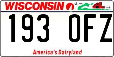 WI license plate 193OFZ