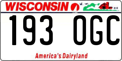 WI license plate 193OGC