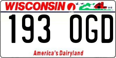 WI license plate 193OGD