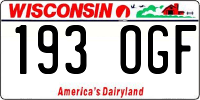 WI license plate 193OGF