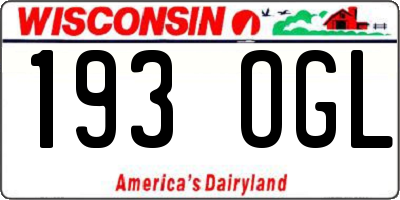 WI license plate 193OGL