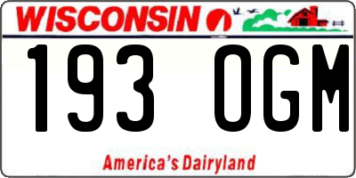 WI license plate 193OGM