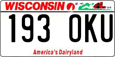 WI license plate 193OKU