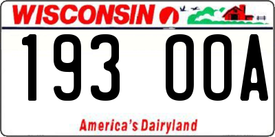 WI license plate 193OOA