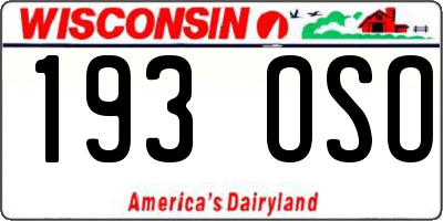 WI license plate 193OSO
