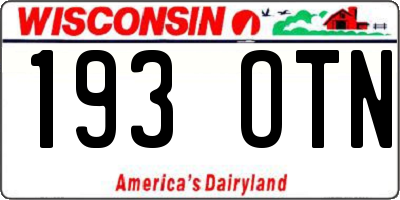 WI license plate 193OTN