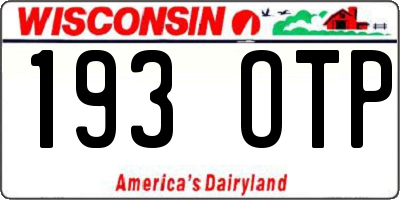 WI license plate 193OTP
