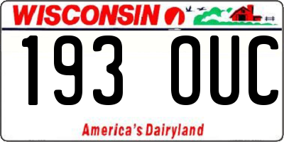 WI license plate 193OUC