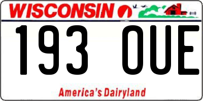 WI license plate 193OUE