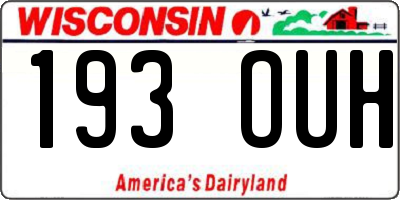 WI license plate 193OUH