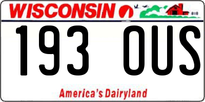 WI license plate 193OUS