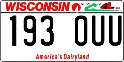 WI license plate 193OUU