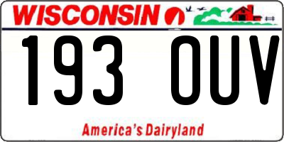 WI license plate 193OUV