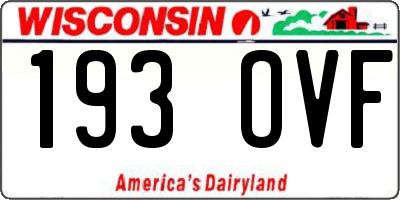WI license plate 193OVF