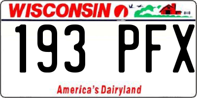 WI license plate 193PFX