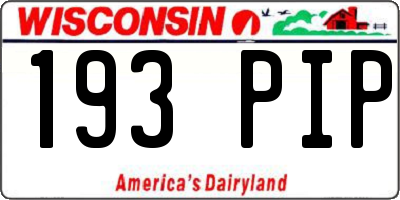 WI license plate 193PIP