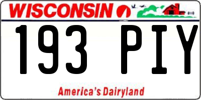 WI license plate 193PIY