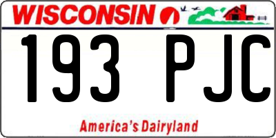 WI license plate 193PJC
