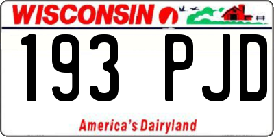 WI license plate 193PJD