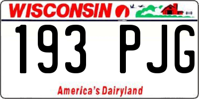 WI license plate 193PJG