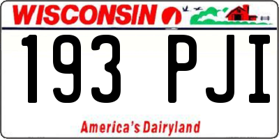 WI license plate 193PJI