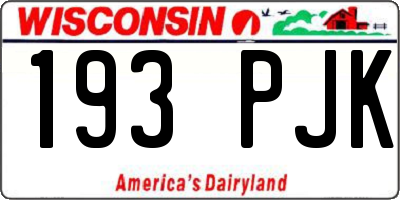 WI license plate 193PJK