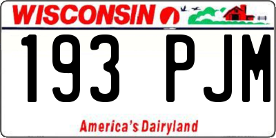 WI license plate 193PJM