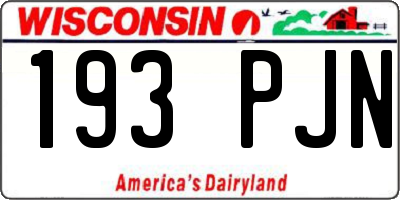 WI license plate 193PJN