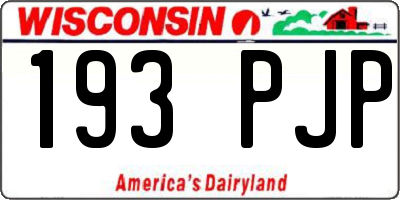 WI license plate 193PJP