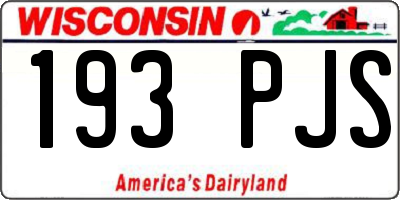 WI license plate 193PJS