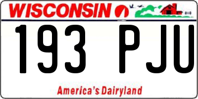 WI license plate 193PJU