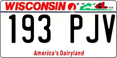 WI license plate 193PJV