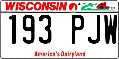 WI license plate 193PJW