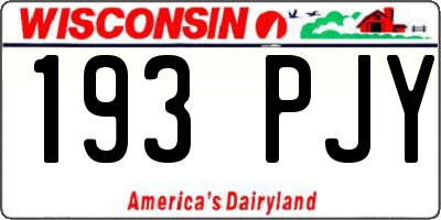 WI license plate 193PJY