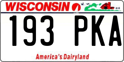 WI license plate 193PKA