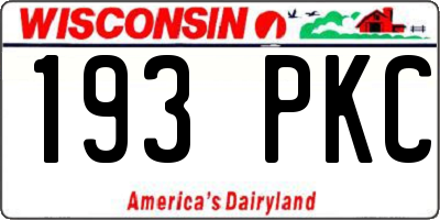 WI license plate 193PKC