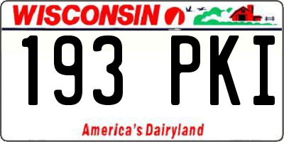 WI license plate 193PKI