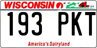 WI license plate 193PKT