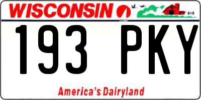 WI license plate 193PKY