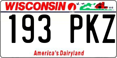 WI license plate 193PKZ