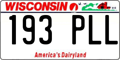 WI license plate 193PLL
